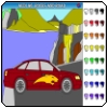 Audi A6, rocks and road