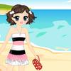 Baby Girl Enjoys In Beach