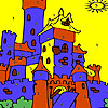 Blue castle coloring