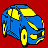 Blue city car coloring