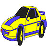 Blue classic car coloring