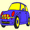 Blue cute car coloring