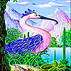 Blue flamingo slide puzzle