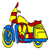 Blue long motorcyle coloring