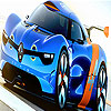 Blue racing car slide puzzle