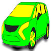 Bright green car coloring