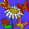 Butterflies in the flower garden coloring