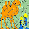 Alone Camel in the desert coloring
