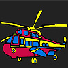 Colorful military helicopter coloring