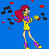 Crazy singer girl coloring