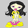 Cute rocker girl coloring