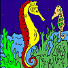 Deep sea horses coloring