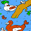 Duck family in the river coloring