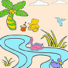 Ducks in the river coloring