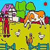 Farmer and big animal garden coloring