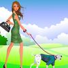 Fashionable Miss with Pets