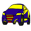 Fast blue model car coloring