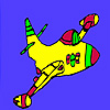 Fast flying colorful  airplane coloring