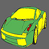 Fast green car coloring