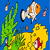 Fishes and sea ​​sponges coloring