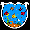 Fishes in the big aquarium coloring