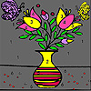 Flowers in  vase coloring