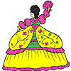 Fluffy dress girl coloring