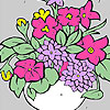 Fresh flowers in a vase coloring