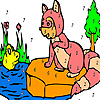 Frog and friend in the lake coloring