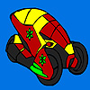 Futuristic flower car coloring