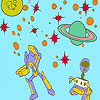 Gaping robots in the space coloring