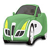 Green fabulous car coloring