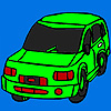 Green personal car  coloring