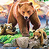 Grizzly bear and cub bears slide puzzle