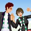 Hand in hand couple