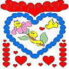 Hearts and caterpillars coloring