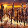 Horses on the river slide puzzle
