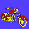 Hot road motorbike coloring