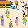 Japanese garden coloring
