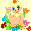 Kid's coloring: Duckling