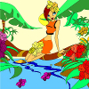 Kid's coloring: Jungle girl