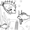 Kid's coloring: Little fishes