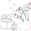 Kid's coloring: Little goldfish