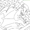 Kid's coloring: The dragon on the tree