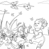 Kid's coloring: The little girl