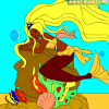 Kid's coloring: The mermaid