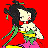 Lady black hair coloring