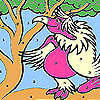 Lady pink parrot coloring