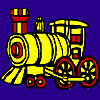 Long colorful locomotive coloring