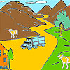 Mountain and cows coloring
